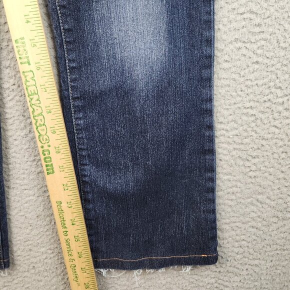 LEI Jeans Womens 30x27 (Jr's 11) Ashley Slim Boot Low Rise Faded *Hemmed* - Picture 4 of 10